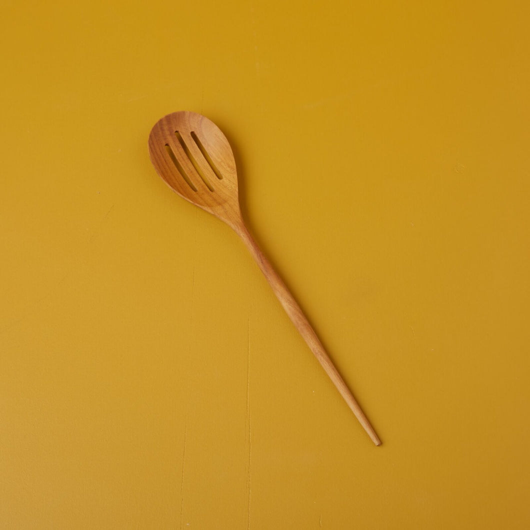 Teak slotted spoon