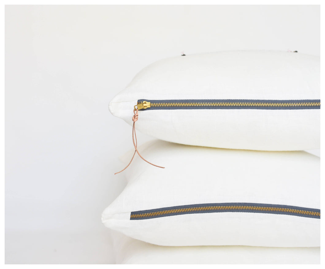 Lumbar Linen Pillow - White